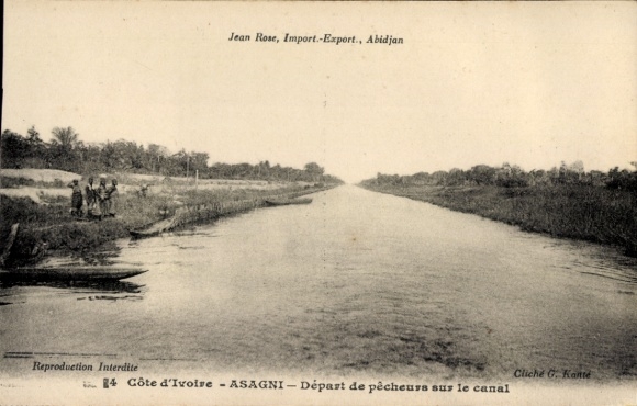 Ak Asagni Elfenbeinküste, Fischer am Fluss