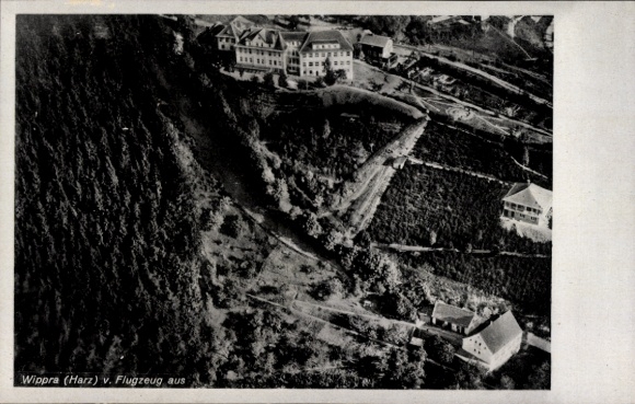 Postcard Wippra Sangerhausen am Harz, aerial photograph