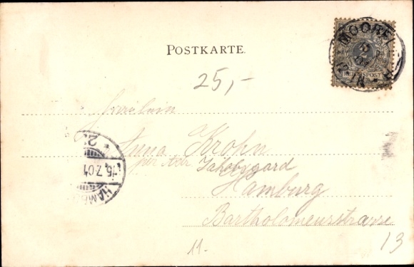 Postcard Hamburg Bergedorf Billwerder Billwärder, Moorfleth, Establishment JW von Have, Landing stage