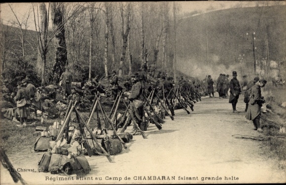Ak Ein Regiment auf der Straße nach Camp Chambaran