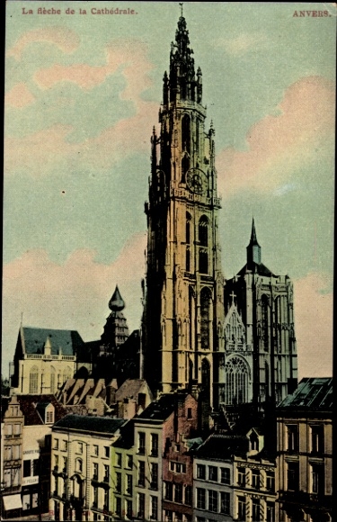 Ak Antwerpen Vlaanderen, Kathedraal, Toren, Architectuur