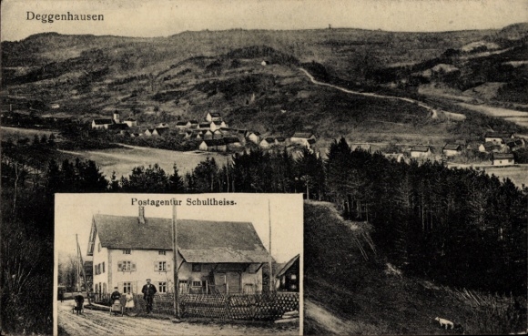 Postcard Deggenhausen Deggenhausertal Bodenseekreis, Panorama, Postagentur Schultheiss