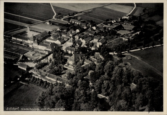 Postcard Adldorf Eichendorf in Lower Bavaria, aerial photograph