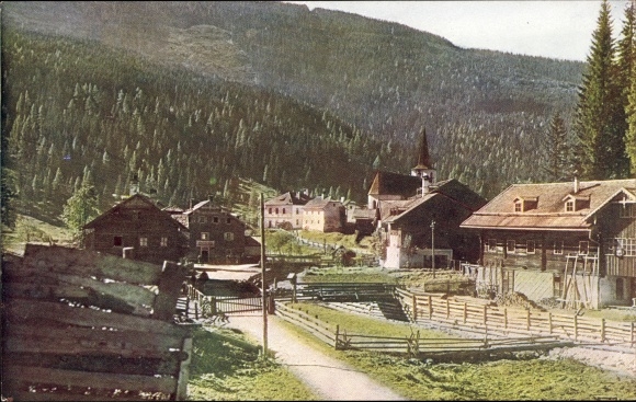 Postcard Filzmoos im Pongau in Salzburg, village motif, church