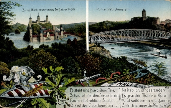 Picture PC Giebichenstein Halle an der Saale, Giebichenstein Castle, Giebichenstein Ruin, Saale, year 1400
