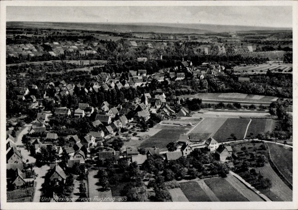 Postcard Unterriexingen Markgröningen in Württemberg, aerial photograph