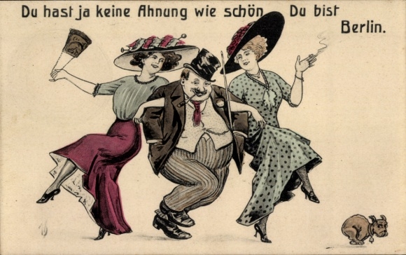 Artist Postcard Scheuermann, W., You have no idea how beautiful you are Berlin, Man with two women
