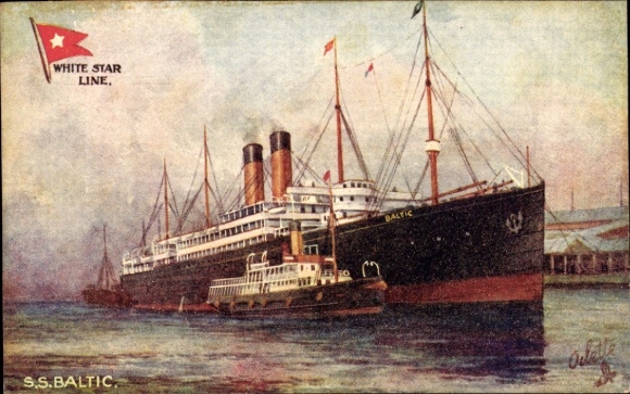 Künstler Ak SS Baltic, White Star Line