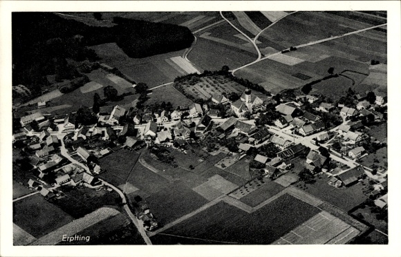 Postcard Erpfting Landsberg am Lech Upper Bavaria, aerial photograph
