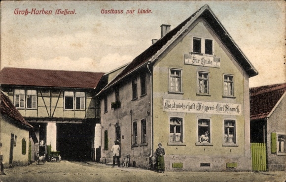 Ak Groß Karben in Hessen, Gasthaus zur Linde