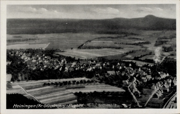 Postcard Heiningen am Oderwald, aerial photograph