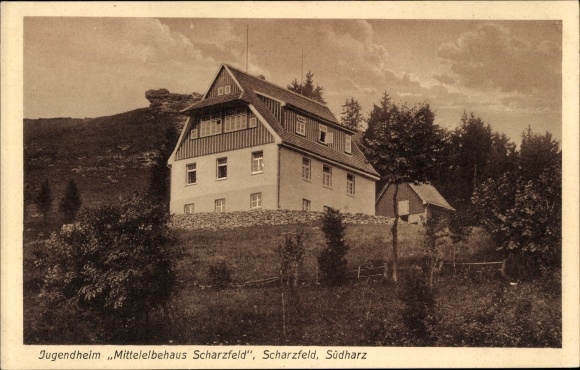 Ak Scharzfeld Herzberg am Harz, jeugdcentrum Mittelelbehaus Scharzfeld