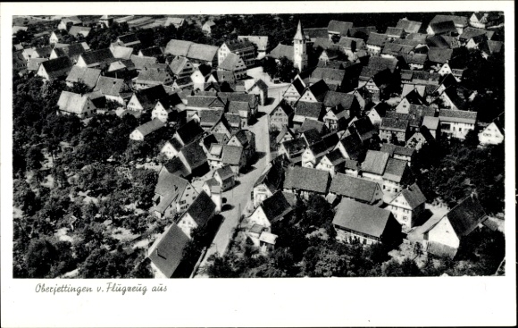 Postcard Oberjettingen Jettingen Baden Württemberg, aerial photograph