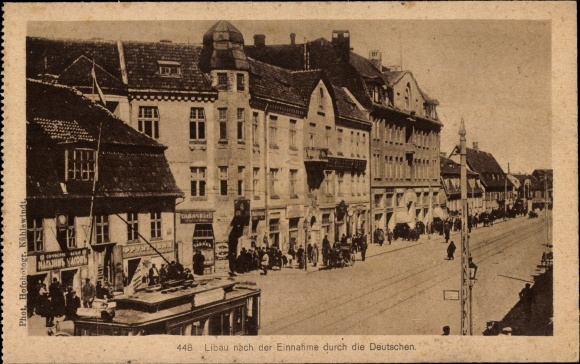 Postcard Liepaja Libau Latvia, city after capture by the Germans