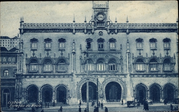 Postcard Lisboa Lissabon Portugal, Rossio Railway Station, Bahnhof