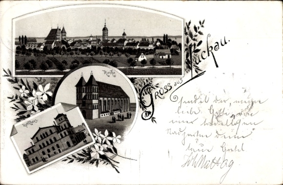 lito Luckau na Łużycach, kościół, ratusz, panorama miasta