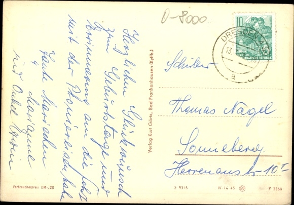Postcard Dresden old town, large garden, pioneer railway