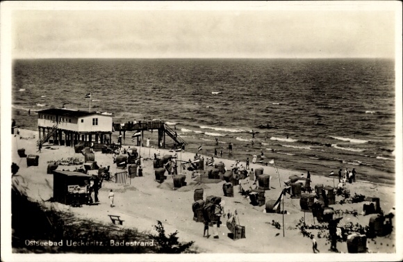 KP Ostseebad Ückeritz na wyspie Uznam, plaża z kąpieliskiem