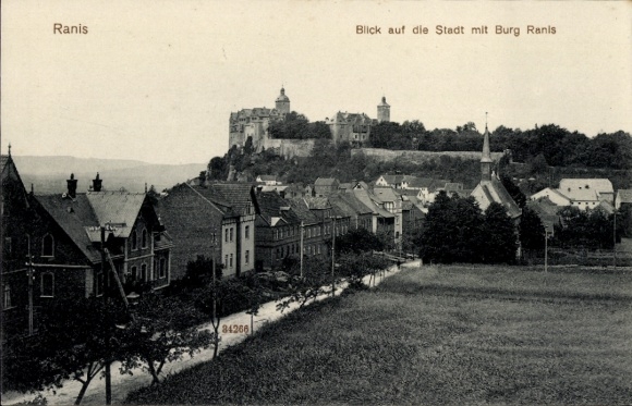 Ak Ranis in Thüringen, Stadt und Burg