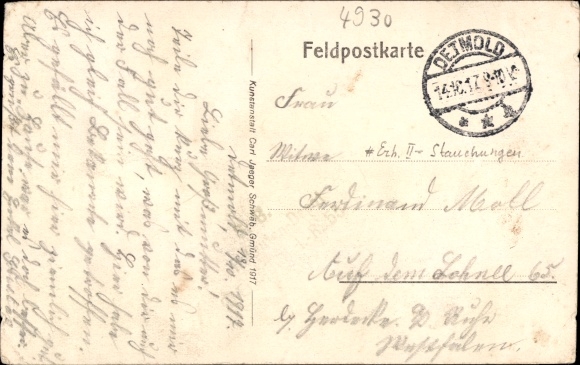 Postcard Detmold in North Rhine Westphalia, Detmold art workshops for stucco and sculpture work