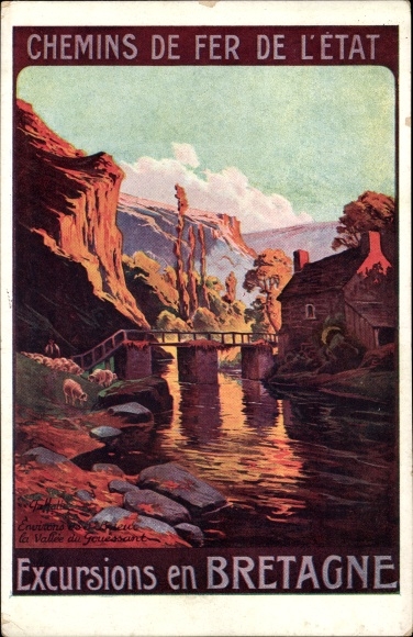 Artist Postcard State Railways, Excursions in Brittany, Gouessant Valley