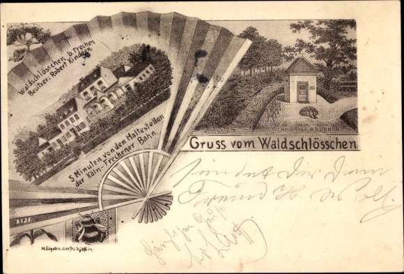 Chromo-Litho Frechen in the Rhein Erft district, Waldschlösschen, owned by Robert Kindgen, fans, Hummel