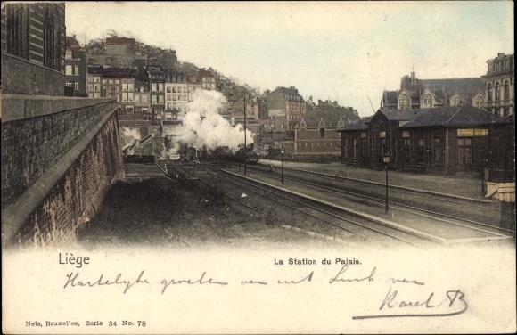 Ansichtkaart Luik Luik Wallonië, La Station du Palais