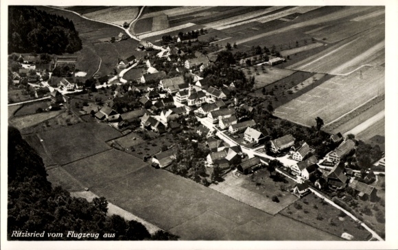 Postcard Ritzisried Buch Schwaben, aerial photograph
