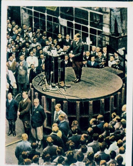 Collective picture The state of work and peace, Hitler at his speech in Siemensstadt