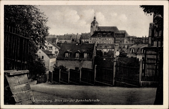 Postcard Ronneburg in Thuringia, view from Bahnhofstrasse