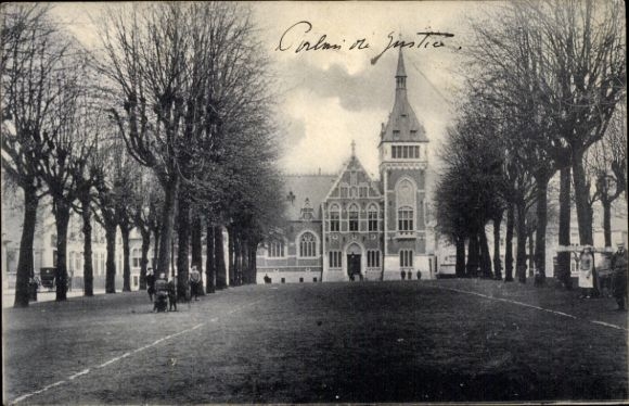 Ak Nivele Nivelles Wallonisch Brabant, Historisches Gebäude, Bäume, Weg, gutes Wetter, Postkarte