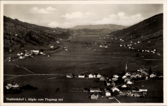 Postcard Thalkirchdorf Oberstaufen in Allgäu, aerial photograph