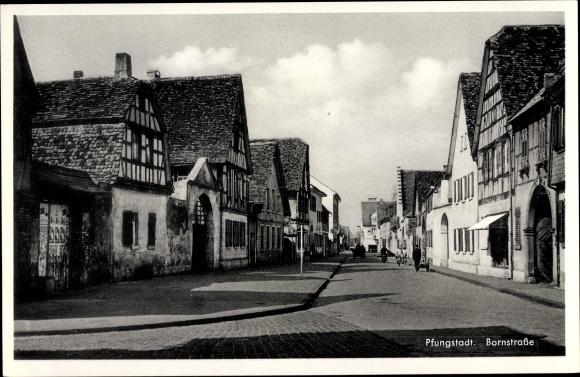 Postcard Pfungstadt in southern Hesse, Bornstrasse
