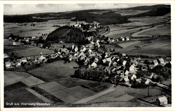 Postcard Wernberg Köblitz in the Upper Palatinate, aerial photograph