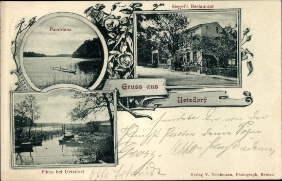 PC Uetzdorf in the Mark Ützdorf Wandlitz, Panorama, Siegels Restaurant, Fliess