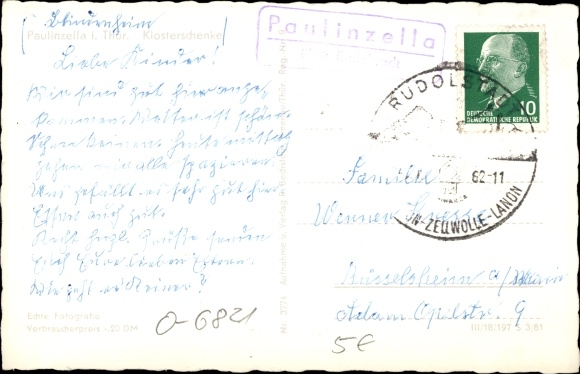 Ak Paulinzella Rottenbach Königsee in Thüringen, Klosterschenke