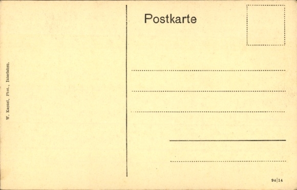 Postcard Interlaken Canton Bern Switzerland, Hotel St. Gotthard, interior view, billiards