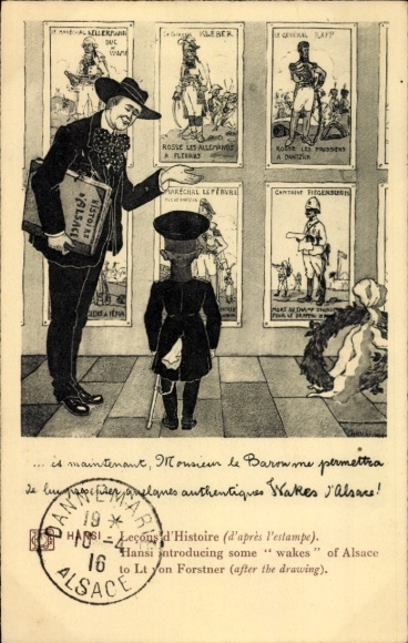 Kunstenaar Ak Hansi, geschiedenisles, Franse generaals, Lt. van Forstner
