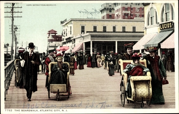 Postcard Atlantic City New Jersey USA, Boardwalk