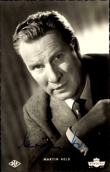 Aktor Martin Held, portret, autograf, szpieg dla Niemiec