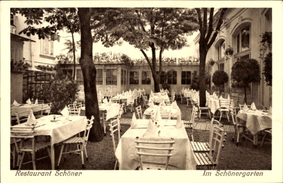 Postcard Vienna 7. New building Austria, Restaurant Schöner, Siebensterngasse 19