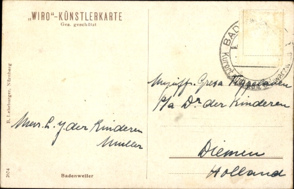 Artist Postcard Badenweiler in the Black Forest, Panorama