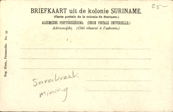 Postcard Suriname, Sarakreek, Kwarts Reef
