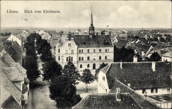 Ak Lützen im Burgenlandkreis, Blick vom Kirchturm