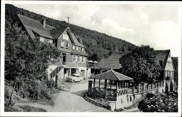 Postcard Eiterbach Heiligkreuzsteinach Odenwald, inn and pension Goldener Pflug