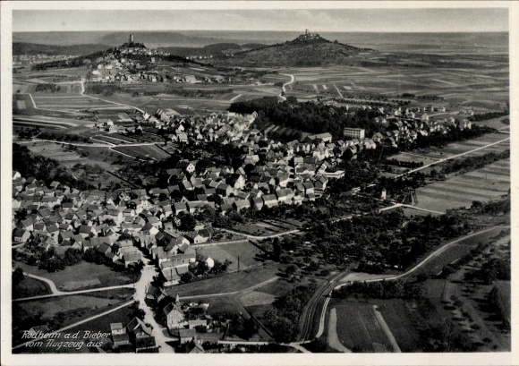 Postcard Rodheim Bieber Biebertal in Hesse, aerial photograph