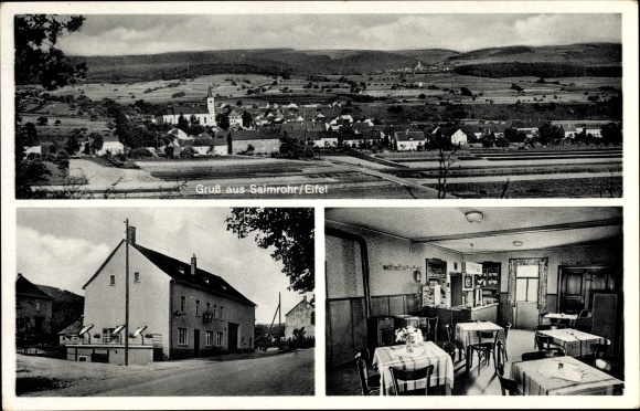Ak Salmrohr Salmtal Eifel, Gasthaus Pension Hoffmann, Ortsansicht 