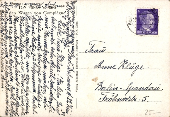 Postcard Armistice of Compiegne 1940, Historical Railway Wagon, Hitler, Göring
