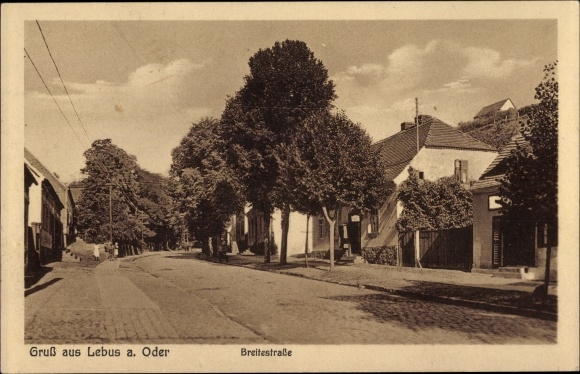 Postcard Lebus an der Oder, Breitestrasse