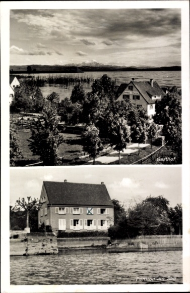Postcard Birnau Uhldingen Mühlhofen am Bodensee, guesthouse and guesthouse zum Pilgerhof